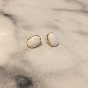 White and gold Kate Spade studs